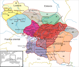 Mapa histórico de Gran Moravia