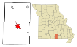 Location within Howell County and Missouri