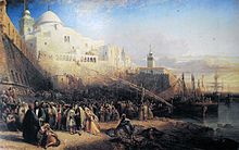 יהודים בנמל אלג'יר בדרכם לארץ ישראל (1841)
