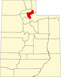 モーガン郡の位置を示したユタ州の地図