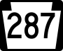 Pennsylvania Route 287 marker
