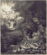 The Angel Appearing to the Shepherds, Rembrandt