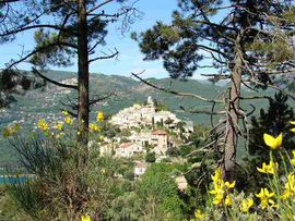 La Roquette-sur-Var from across the hillside