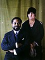 1927 Autochrome of Gratien Candace with his wife Jeanne, by Auguste Léon