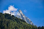 Blick auf die Aiguille du Midi von Chamonix aus