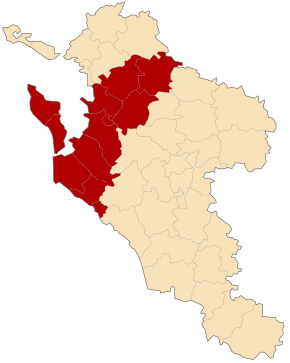 Arrondissement Palaiseau na mapě departementu Charente-Maritime