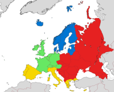 European sub-regions according to يوروفوك [الإنجليزية]   أوروبا الوسطى والشرقية