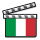 Claqueta con la bandera de Italia