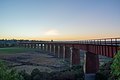 Rail bridge over flats