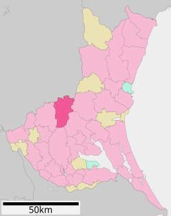 Sakuragawan sijainti Ibarakin prefektuurissa