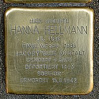 Stolperstein Luxemburger Allee 36 Hellmann Hanna