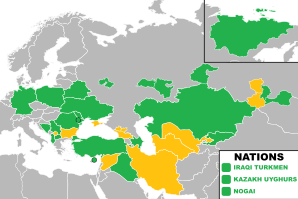 A coloured map of the countries of Europe