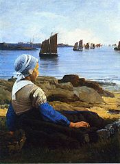 Awaiting his return, 1884, private collection
