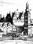 Hundebrücke auf einem Stich von Matthäus Merian, 1652