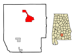 Location in Quận Butler, Alabama