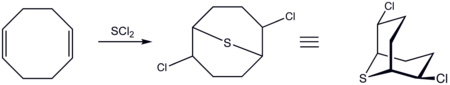 2,6-Dichloro-9-thiabicyclo[3.3.1]nonane, synthesis and reactions