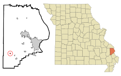 Location of Whitewater, Missouri