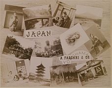 Japon, entre 1885 et 1890. Photographie à l'albumine. Photomontage de plusieurs clichés de A. Farsari & Co..