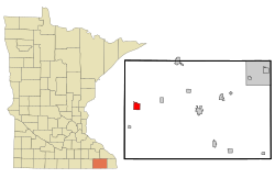 Location of Spring Valley within Fillmore County and state of Minnesota