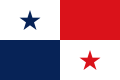 Bandera actual de la República de Panamá: surgió de la modificación del primer modelo y empezó a usarse antes del juramento del 20 de diciembre de 1903, y ratificada entre otras por la Ley 64 de 1904.