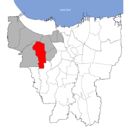Peta lokasi Kecamatan Kebon Jeruk