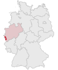 Localização de Aquisgrano na Alemanha