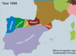 Evolução da situação linguística na Península Ibérica do ano 1000 ao ano 2000