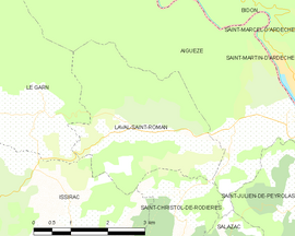 Mapa obce Laval-Saint-Roman