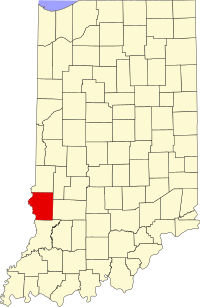 Map of Indijana highlighting Sullivan County