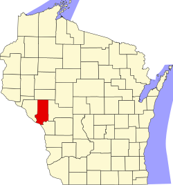 Karte von Trempealeau County innerhalb von Wisconsin