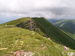 Vrchol Midžuru ze srbské strany