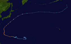 颱風奧菲莉的路徑圖