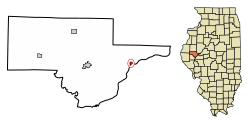 Location of Browning in Schuyler County, Illinois.