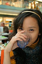 Girl drinking water