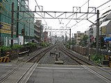 ときわ台駅より池袋方面を見る。中板橋駅が見える。