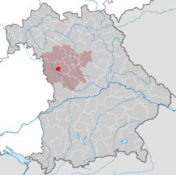Läget för Ansbach i Bayern