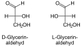 D et L glycéraldéhyde