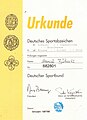 Schüler-Urkunde des DSA in Bronze, 1998