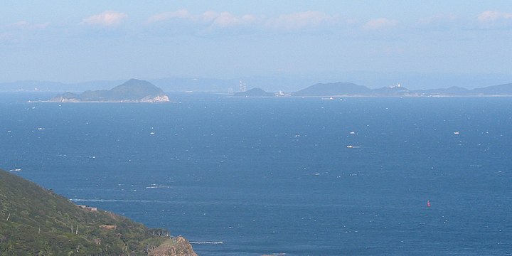 鳥羽展望台から見た伊良湖水道