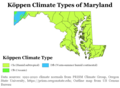 Image 29Köppen climate types of Maryland, using 1991–2020 climate normals (from Maryland)