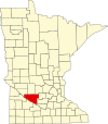 State map highlighting Renville County