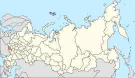 कुर्स्क ओब्लास्तचे रशिया देशाच्या नकाशातील स्थान