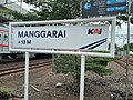 Papan nama Stasiun Manggarai per April 2021