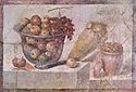 Classic Trompe-l'œil wall painting in Pompeii.