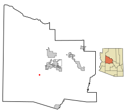 Location in Yavapai County and the state of Arizona