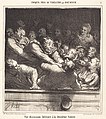 Une discussion littéraire à la deuxième Galerie (En litterær diskusjon i andre galleri). Lithografi fra Le Charivari, 1864.