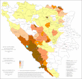 Porcentaje de Croatas de Bosnia y Herzegovina por municipios en el 2013