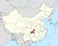 Lokacija občine Čongčing znotraj Ljudske republike Kitajske