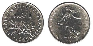 1 француски франк од 1960 година