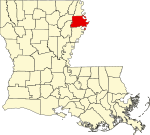 State map highlighting Madison Parish